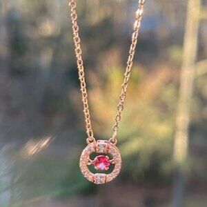 SWAROVSKI Crystal Pink Sparkling Dance Pendant NECKLACE